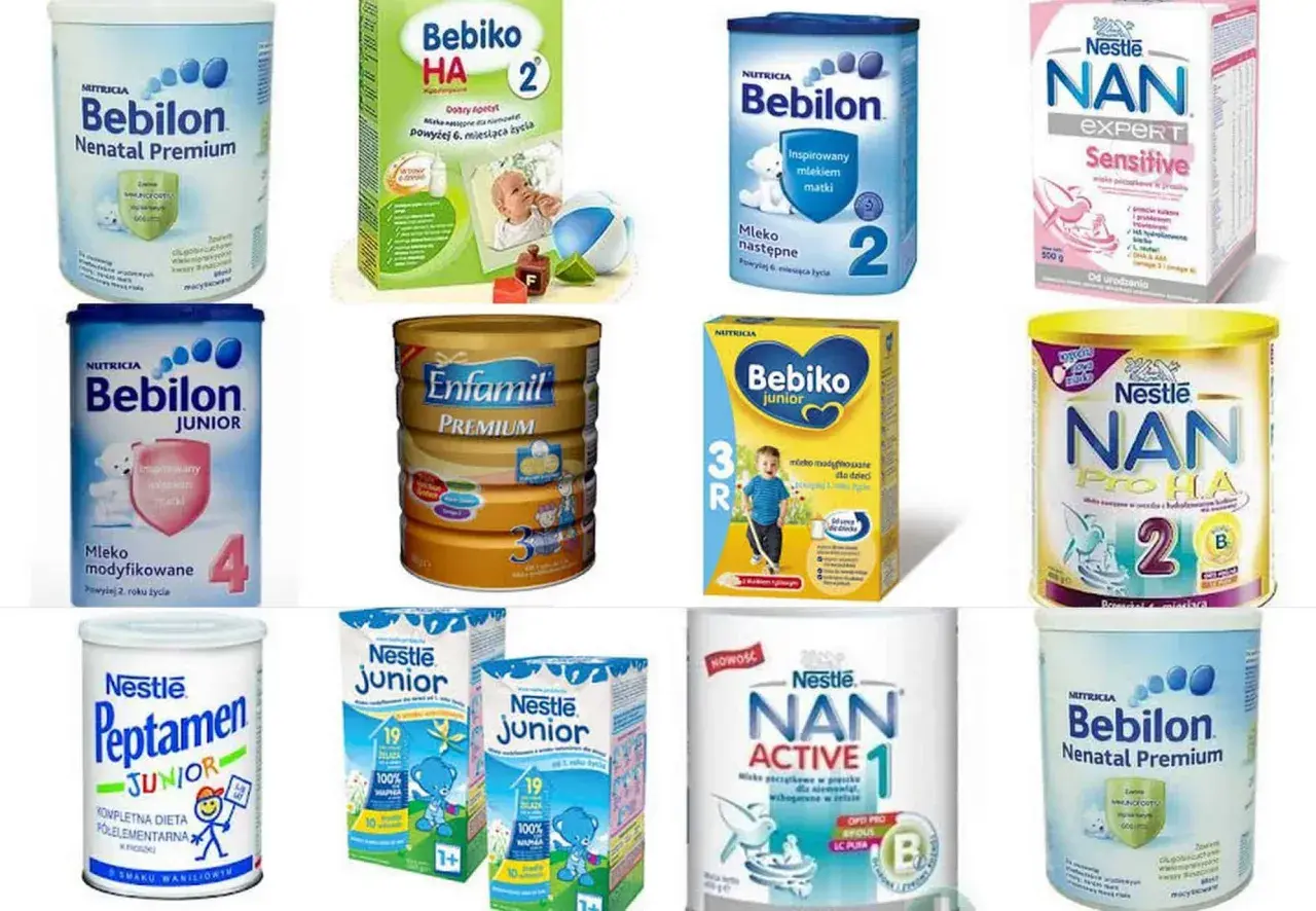 Wybór odpowiedniego mleka dla noworodka to kluczowa decyzja. Na zdjęciu różne rodzaje mleka modyfikowanego, m.in. Bebilon, NAN, Bebiko, Enfamil.