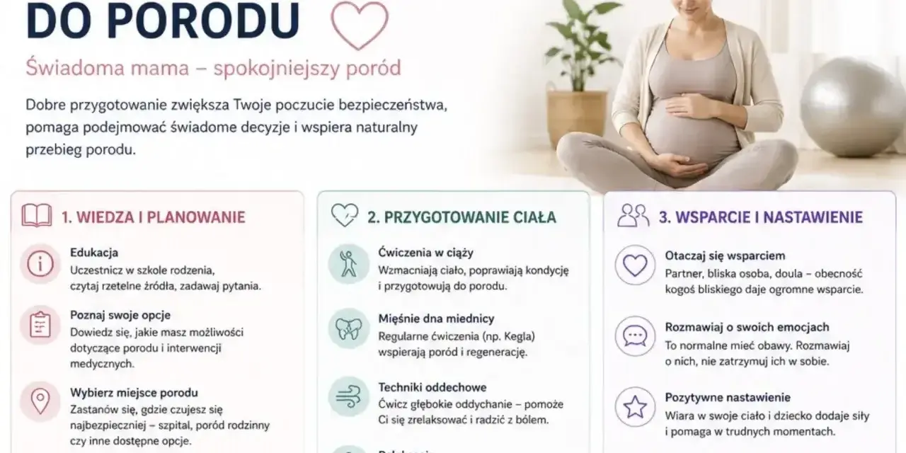 Przygotowanie do porodu: wiedza, ćwiczenia, wsparcie. Świadoma mama to spokojniejszy przebieg porodu.