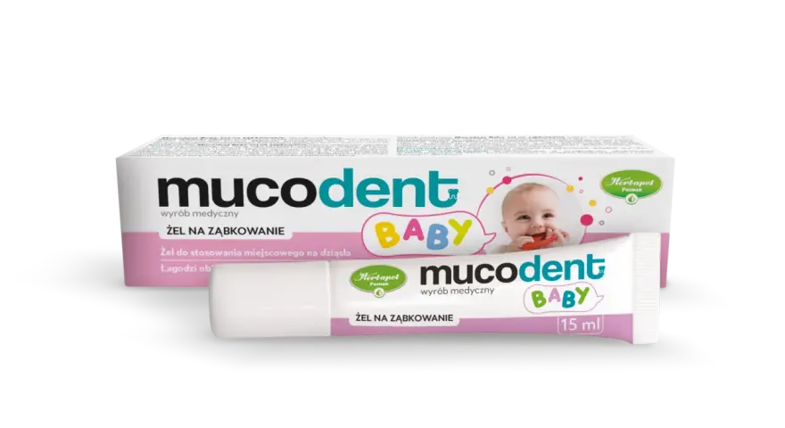 Żel Mucodent Baby na ząbkowanie, łagodzi dziąsła maluszka. Idealny podczas ząbkowania.