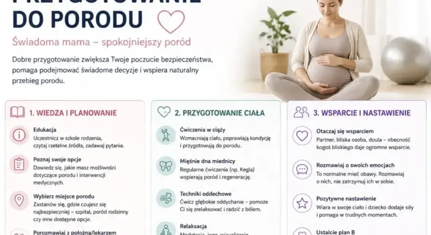 Przygotowanie do porodu: wiedza, ćwiczenia, wsparcie. Świadoma mama to spokojniejszy przebieg porodu.