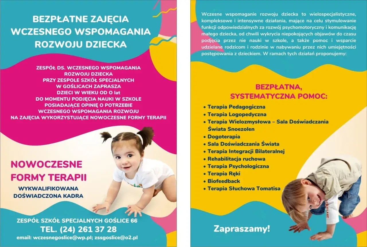 Wczesne wspomaganie rozwoju dziecka (wwr co to jest) to bezpłatna pomoc specjalistyczna dla dzieci od 0 lat. Oferujemy nowoczesne formy terapii.