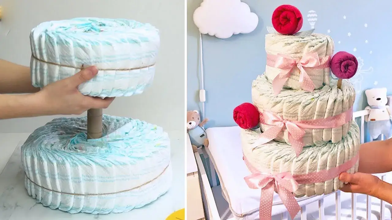 tort z pampersów dla dziewczynki inspiracje