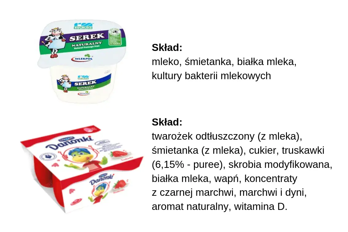 etykieta serka dla niemowlaka skład